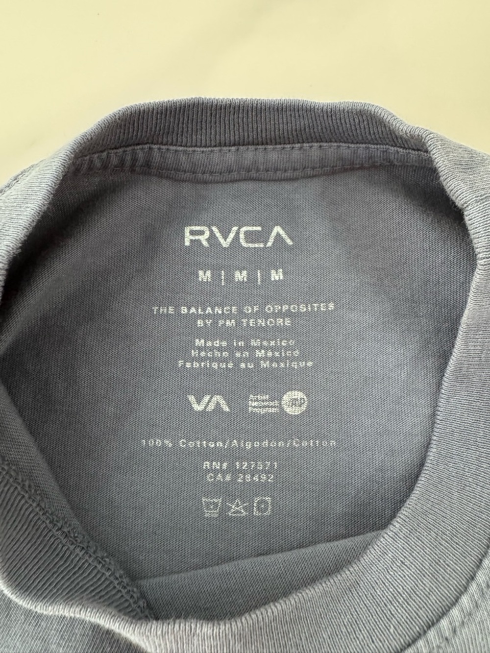 RVCA Navy Tee with Pink Hawaii Emblem - Picture 5 of 10